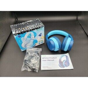 iClever BTH12 Kids ~ Blue Foldable Bluetooth Wireless ~ Over The Ear Headphones